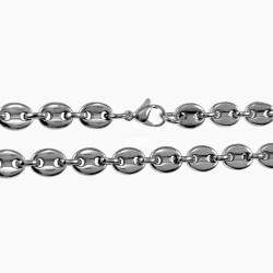 60cm x 7mm Koffieboon Ketting Unisex - Stalen Zilverkleur - Schakelketting