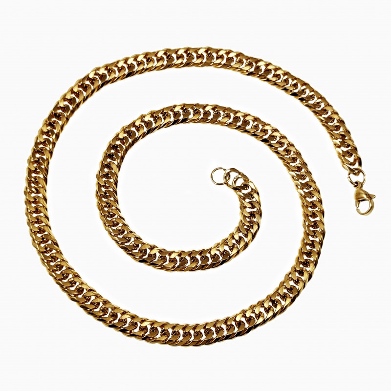 60cm x 9mm Cubaanse Ketting Unisex Verguld Stalen Schakelketting 60cm x 9mm Cubaanse Ketting Unisex Verguld Stalen Schakelketting