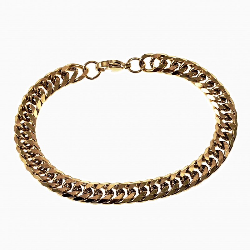 22cm x 9mm Cubaanse Armband Unisex - Stalen Goud Kleur -Schakelarmband 22cm x 9mm Cubaanse Armband Unisex - Stalen Goud Kleur -Schakelarmband