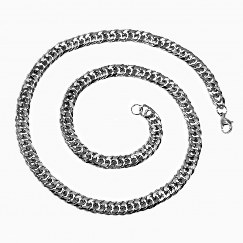 60cm x 9mm Cubaanse Ketting Unisex - Stalen Zilverkleur -Schakelketting - Halsketting