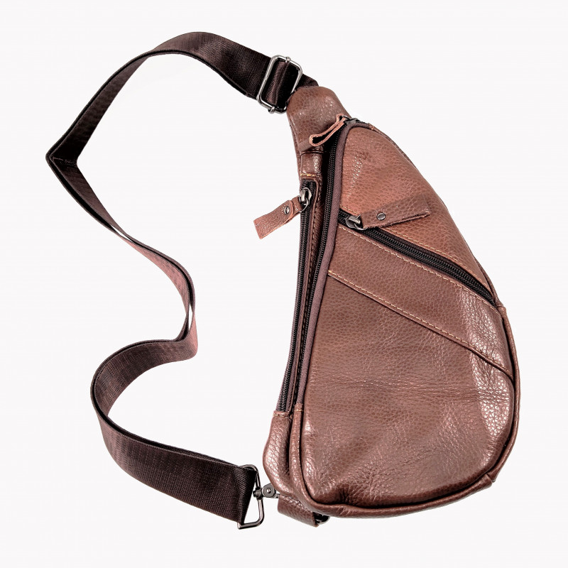 Platte Crossbodytas Unisex - Bruin Leren Schoudertas Heuptas Slingbag Platte Crossbodytas Unisex - Bruin Leren Schoudertas Heuptas Slingbag