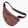 Platte Crossbodytas Unisex - Bruin Leren Schoudertas Heuptas Slingbag