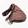 Platte Crossbodytas Unisex - Bruin Leren Schoudertas Heuptas Slingbag
