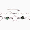 Schakelsketting met Natuursteen 14K Witgoud Verguld RVS Dames Ketting
