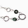 Schakelsketting met Natuursteen 14K Witgoud Verguld RVS Dames Ketting