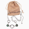 Schakelsketting met Natuursteen 14K Witgoud Verguld RVS Dames Ketting