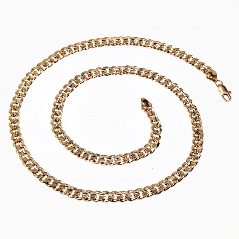 60cm 7mm Cubaanse Ketting Unisex 14K Geelgoud Plated Schakelketting 60cm 7mm Cubaanse Ketting Unisex 14K Geelgoud Plated Schakelketting