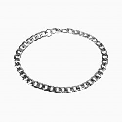 21cm x 6mm Cubaanse Armband Unisex - Stalen Zilver Kleur -Schakelarmband