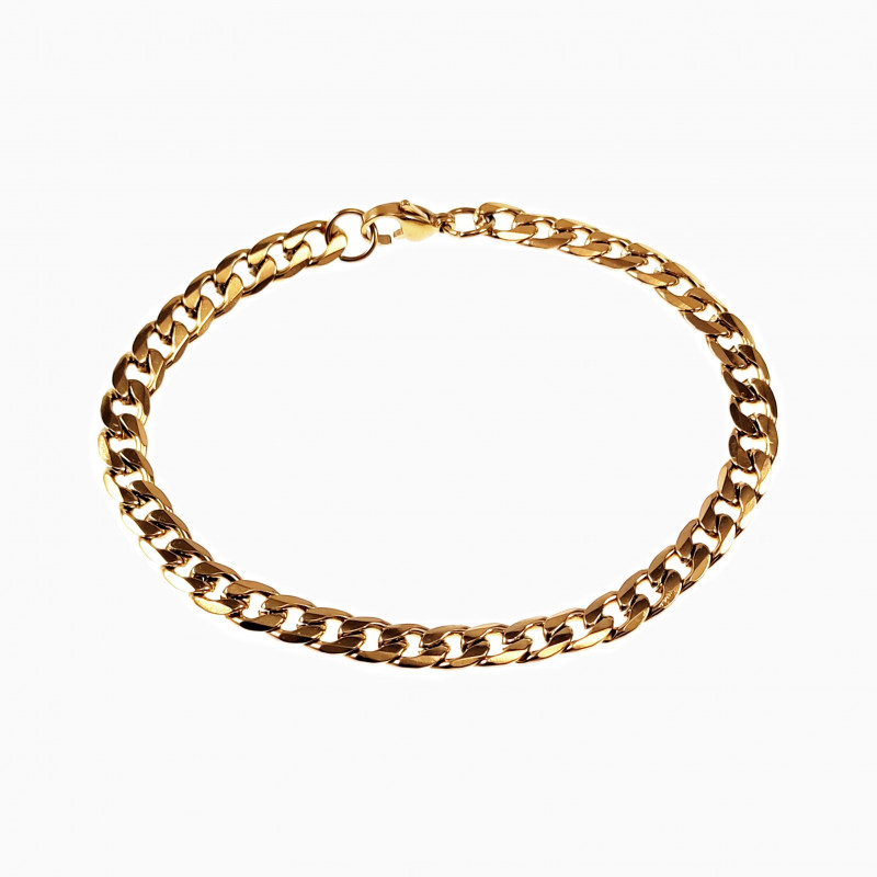 21cm x 6mm Cubaanse Armband Unisex Vergguld Stalen Schakelarmband 21cm x 6mm Cubaanse Armband Unisex Vergguld Stalen Schakelarmband