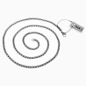 60cm x 3mm Jasseron Ketting + Hamer Hanger Heren - Stalen Zilver Kleur