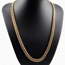 60cm x 8mm Cubaanse Ketting Unisex Vergguld Stalen Schakelketting