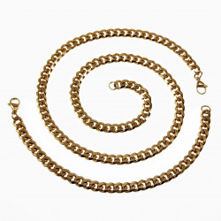 22cm x 8mm Cubaanse Armband Unisex - Vergguld Stalen - Schakelarmband