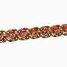 17-21cm x 9mm Schakelsarmband Dames - Verguld RVS - Natuurlijke Rode Malachiet Stenen - Verstelbaar Armband