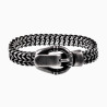 Visgraat Armband Heren - Verouderd Roestvrij Stalen - Schakelarmband met Gespsluiting
