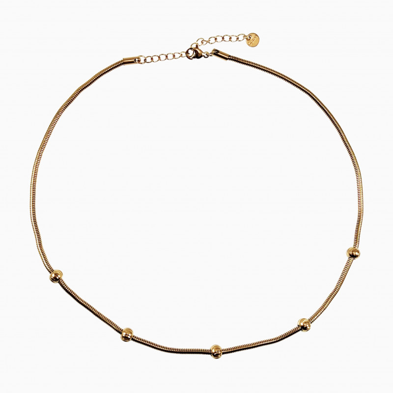 45cm Vossenstaart Ketting Dames - Stalen Goudkleur - Choker-Stijl - Halsketting - Collier
