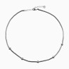 45cm Vossenstaart Ketting Dames - Stalen Zilverkleur - Choker-Stijl - Halsketting - Collier