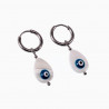 Oorringen met Druppelvorm Schelp Turkse Oog Hanger Stalen Zilver