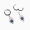 Oorringen met Druppelvorm Schelp Turkse Oog Hanger Stalen Zilver