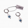 Oorringen met Druppelvorm Schelp Turkse Oog Hanger Stalen Zilver