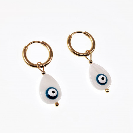 Oorringen met Druppelvorm Schelp Turkse Oog Hanger Verguld Stalen