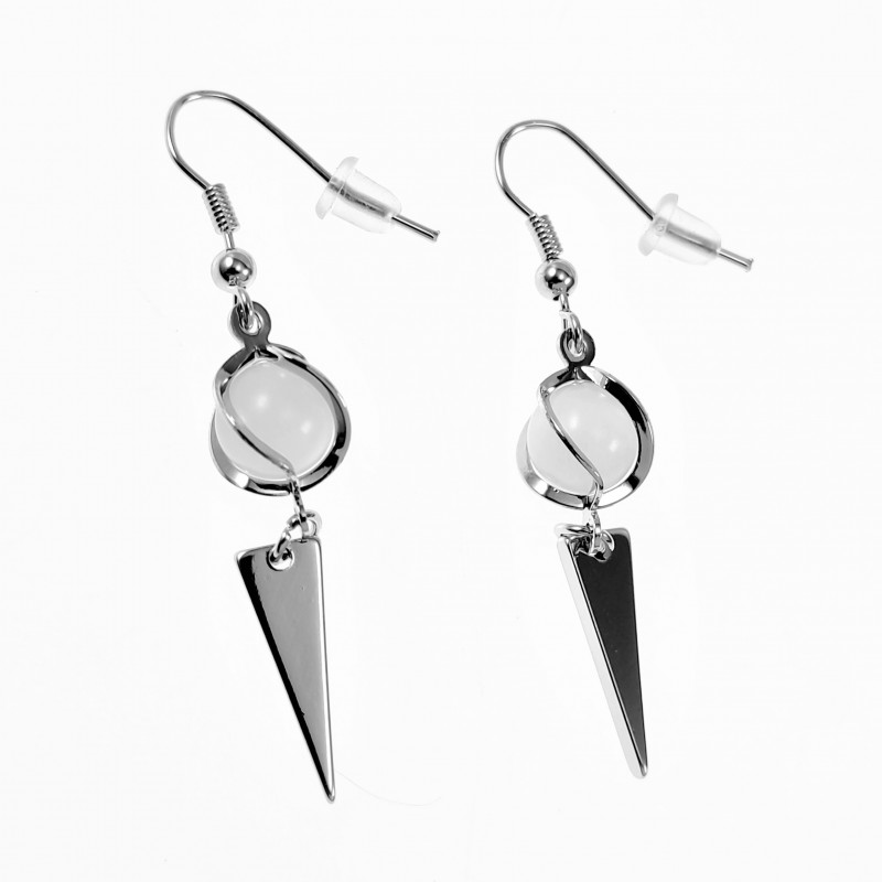 Lange Oorbellen Dames Wit Gold Plating Oorhangers met Wite Steen Lange Oorbellen Dames Wit Gold Plating Oorhangers met Wite Steen