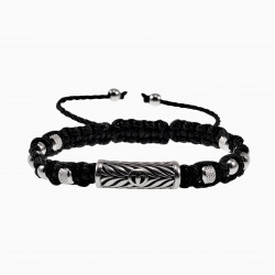 Handgemaakt Armband Heren - RVS - Zwart Macramé Armband - Verstelbaar