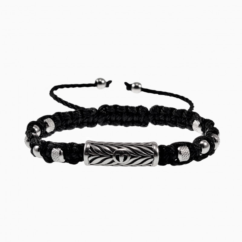 Handgemaakt Armband Heren - RVS - Zwart Macramé Armband - Verstelbaar Handgemaakt Armband Heren - RVS - Zwart Macramé Armband - Verstelbaar