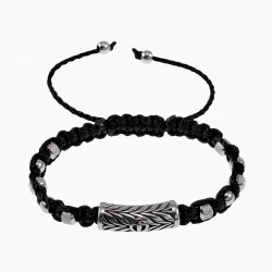 Handgemaakt Armband Heren - RVS - Zwart Macramé Armband - Verstelbaar