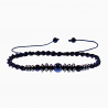 Macramé Armband Heren Natuurlijke Blauwe Amerikaanse Hematietkralen