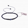 Macramé Armband Heren Natuurlijke Blauwe Amerikaanse Hematietkralen