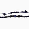 Macramé Armband Heren Natuurlijke Blauwe Amerikaanse Hematietkralen