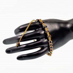 Macramé Armband Uxisex RVS Verguld Natuurlijke Tijgeroog Verstelbaar