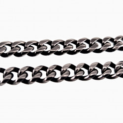 RVS - Tijgeroog Kralen Cubaanse Ketting met Doodskop Hanger Heren