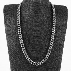 60cm x 9mm Cubaanse Ketting Unisex - Roestvrij Stalen Zilverkleur - Schakelketting