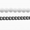 Witte Kralen Ketting Heren RVS Cubaanse Schakelketting met Agaatstenen