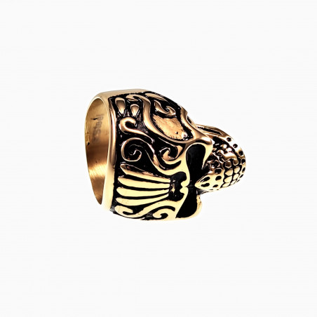 Skull Ring Heren - Verguld Roestvrij Stalen - Schedelring