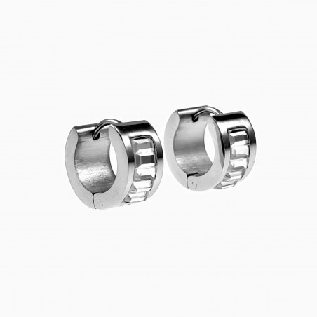 ∅14 mm Oorringen Dames - Roestvrij Staal - Brede Oorbellen met Zikconia Stenen