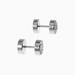 Oorbellen Studs Unisex RVS Schroefoorbellen Kristallen Fake Tunnels