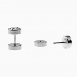 Oorbellen Studs Unisex RVS Schroefoorbellen Kristallen Fake Tunnels