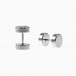 Oorbellen Studs Unisex RVS Schroefoorbellen Kristallen Fake Tunnels