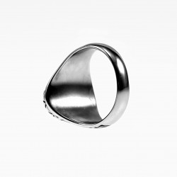 Heren Ring met Steen - Roestvrij Staal. Grote Ring met Ovale Tijgeroog
