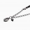 Dames RVS Ronde Schakelketting met Tibetaanse onyx kralen Schelphanger