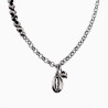 Dames RVS Ronde Schakelketting met Tibetaanse onyx kralen Schelphanger