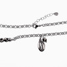 Dames RVS Ronde Schakelketting met Tibetaanse onyx kralen Schelphanger
