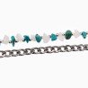 Verstelbaar Dubbele RVS Cubaanse Schakelsarmband Armband met Stenen