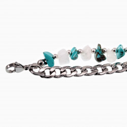 Verstelbaar Dubbele RVS Cubaanse Schakelsarmband Armband met Stenen