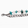 Verstelbaar Dubbele RVS Cubaanse Schakelsarmband Armband met Stenen
