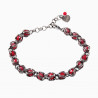 Armband Dames - RVS Verstelbaar Schakelsarmband met Rode Kristal