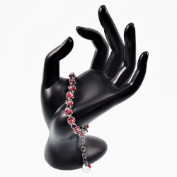 Armband Dames - RVS Verstelbaar Schakelsarmband met Rode Kristal