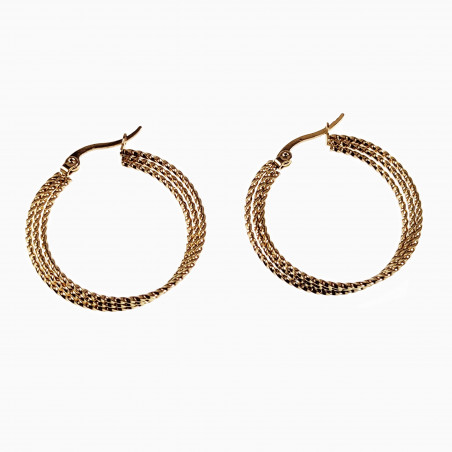 ∅32mm Oorringen Dames Triple Ontwerp Verguld RVS Oorbellen